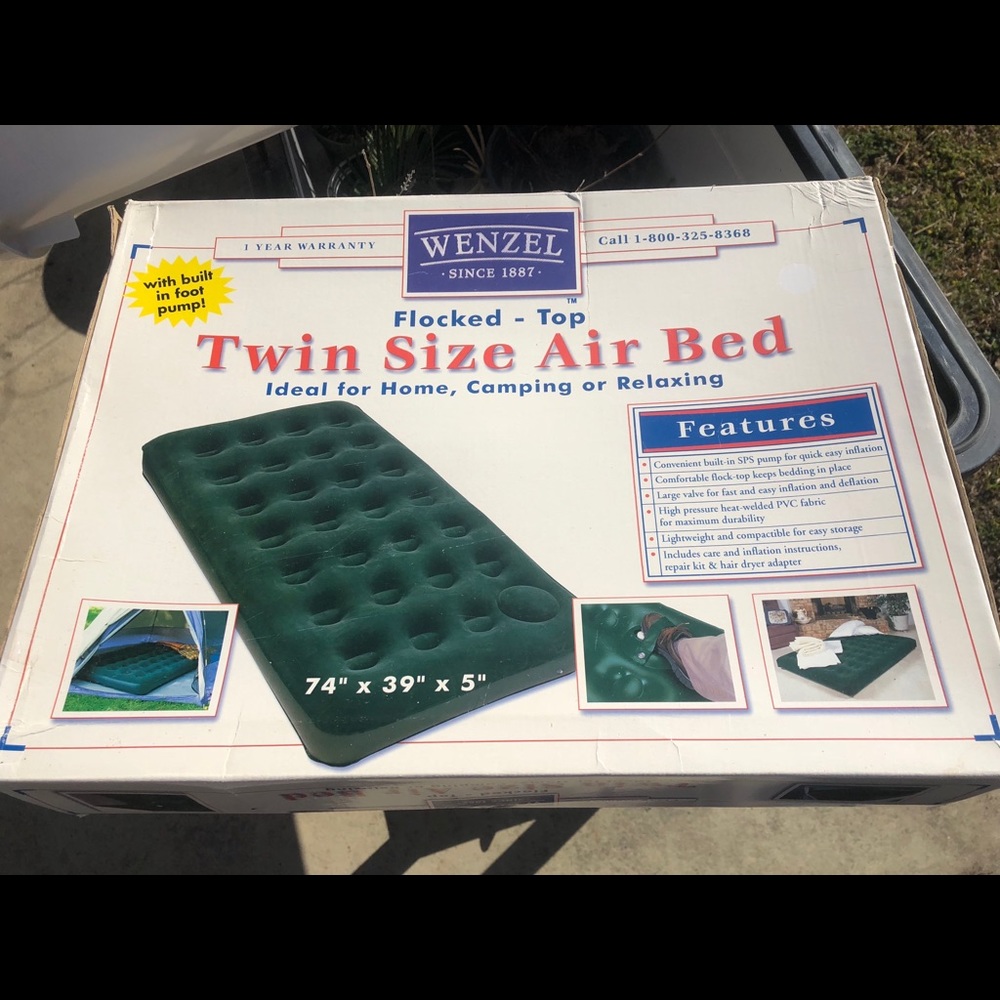 Wenzel twin air mattress indoor or outdoor. BNIB